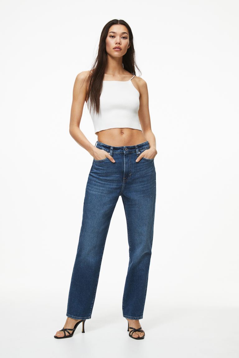Винтажные джинсы Mom Fit со сверхвысокой лодыжкой H&M 3d формирование тела и подтяжка бедер тонкая талия живот похудение ноги спорт йога тело кожа брюки