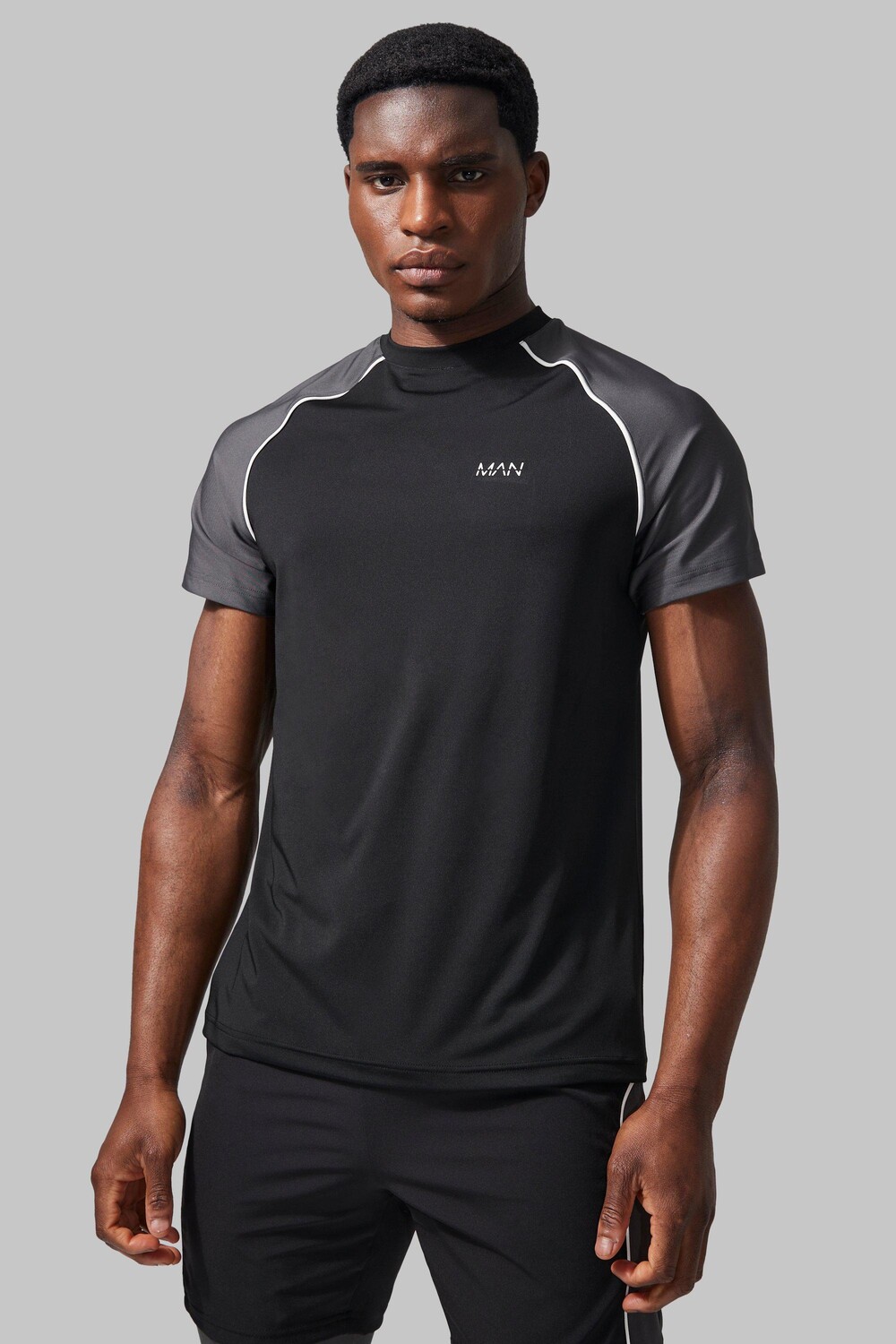 

Мужская футболка active color bloc performance Boohoo, черный