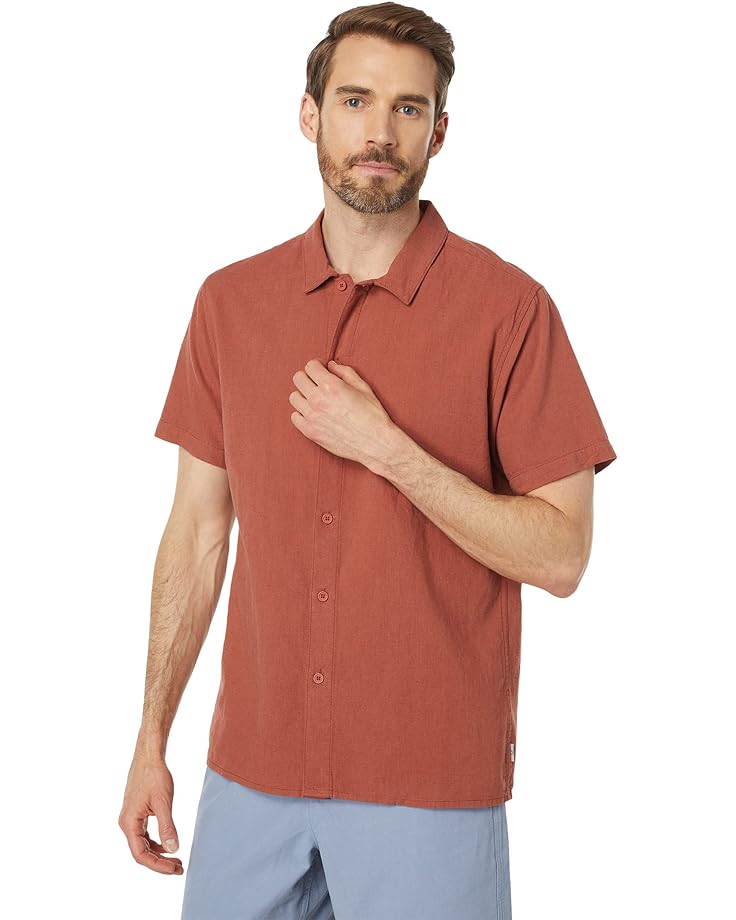 Рубашка Rhythm Classic Linen Short Sleeve Shirt, цвет Baked Clay