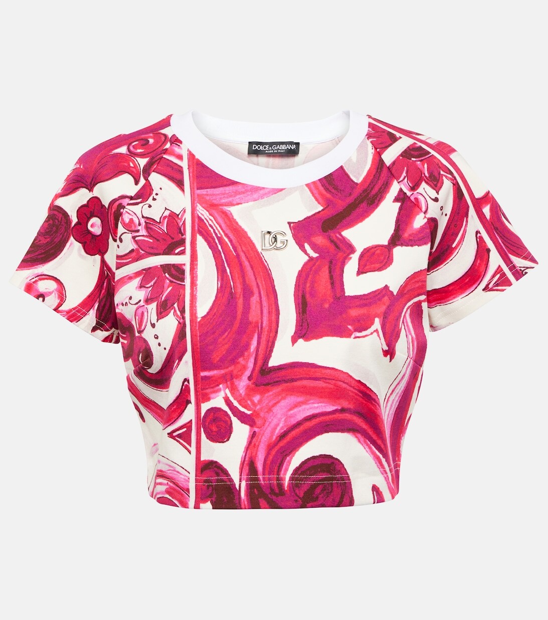 

Укороченный топ из хлопка майолика DOLCE&GABBANA, красный