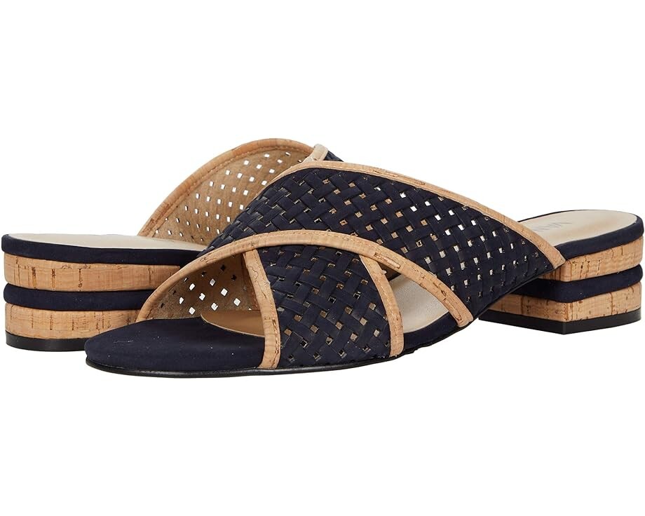 

Туфли Vaneli Hedda, цвет Navy Perf Nabuk/Natural Cork