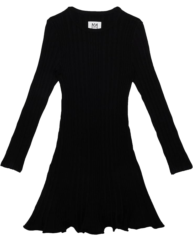 Платье MILLY MINIS Fit-and-Flare Rib Dress, черный