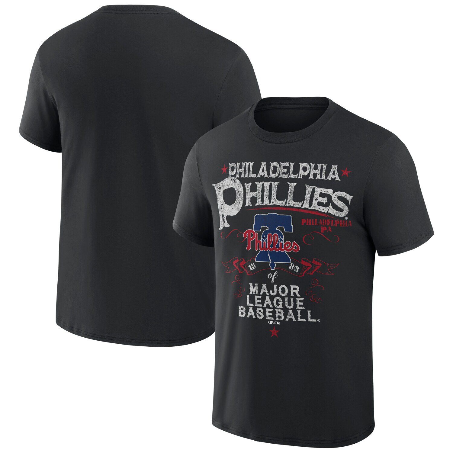 

Мужская черная футболка с брызгами Philadelphia Phillies Beach из коллекции Darius Rucker от Fanatics