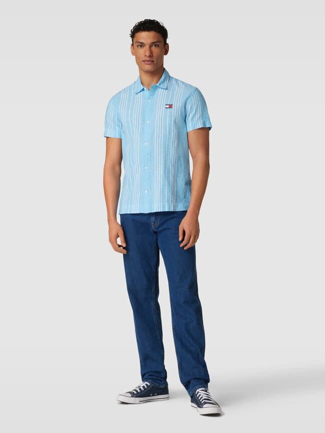 

Повседневная рубашка стандартного кроя с рукавом 1/2 Tommy Jeans, светло-синий
