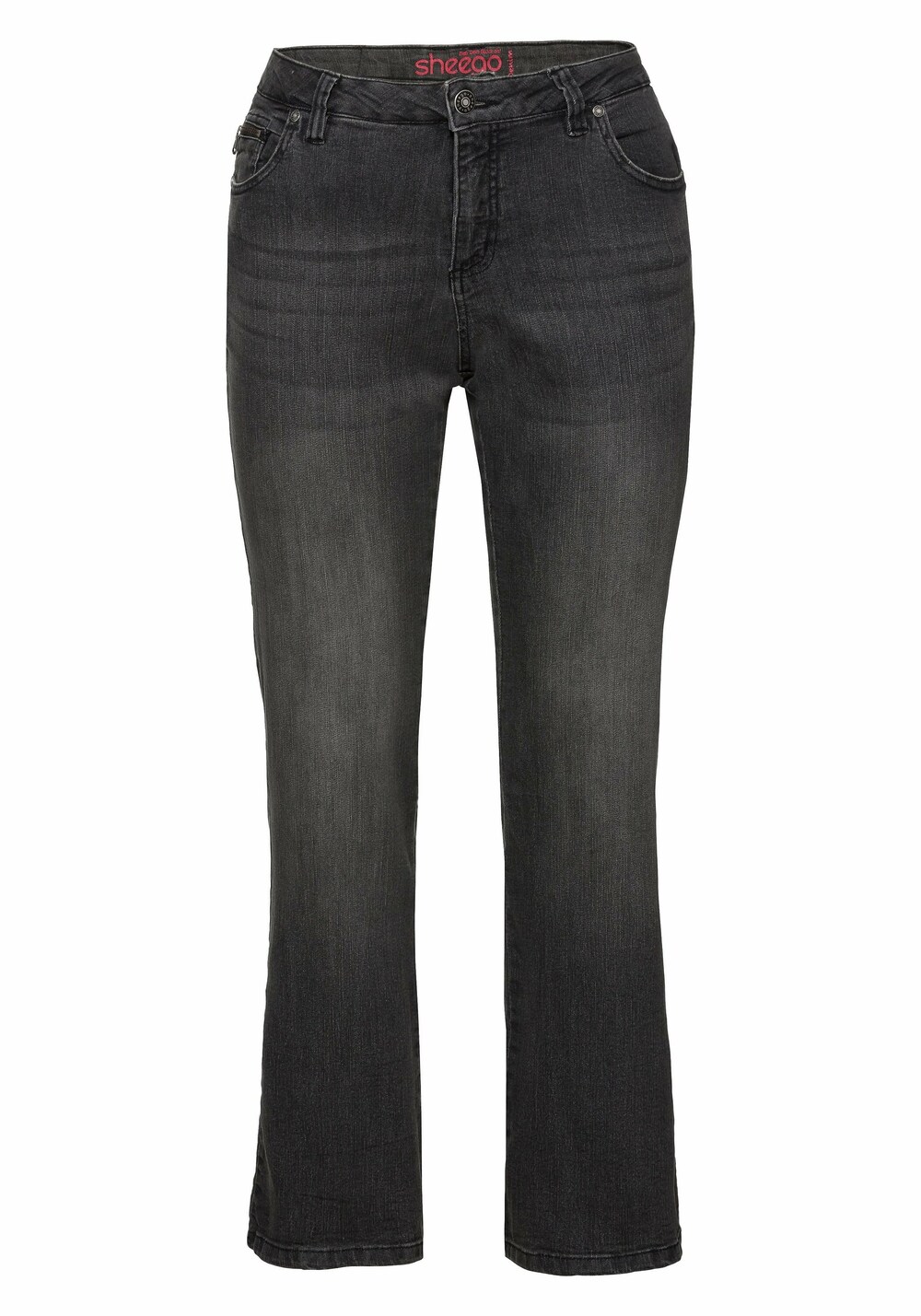 Джинсы с загрузочным кроем Sheego Maila, черный джинсы с загрузочным кроем sheego темно синий