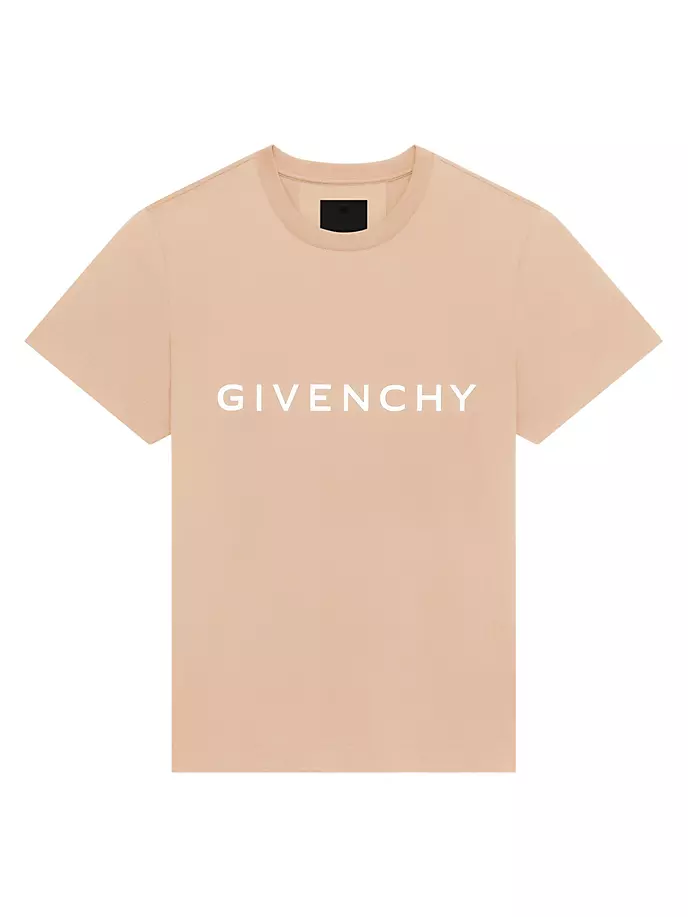 

Хлопковая футболка узкого кроя Archetype Givenchy, цвет beige camel