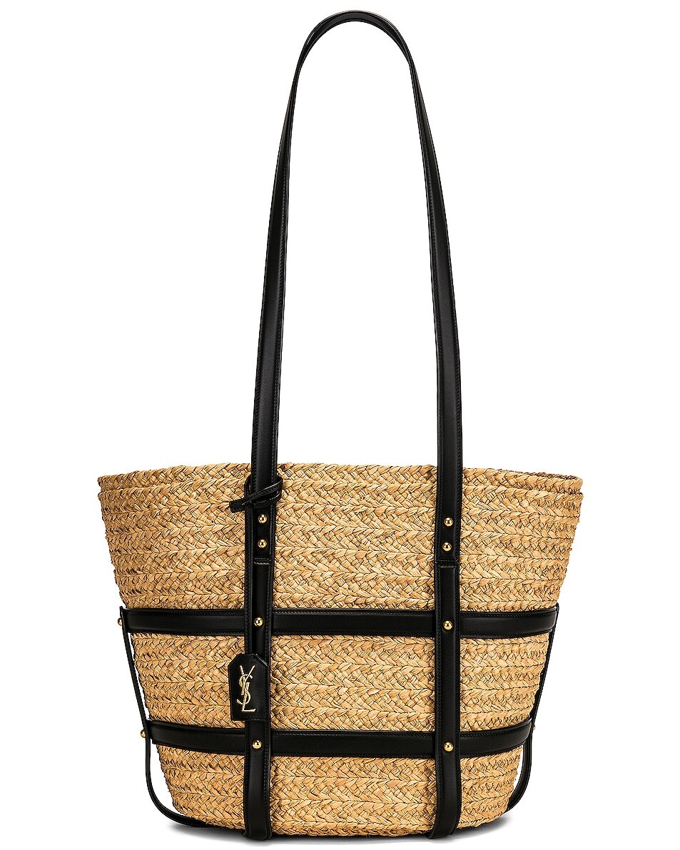 

Сумка-тоут Saint Laurent Medium Panier Sellier, цвет Naturale & Nero
