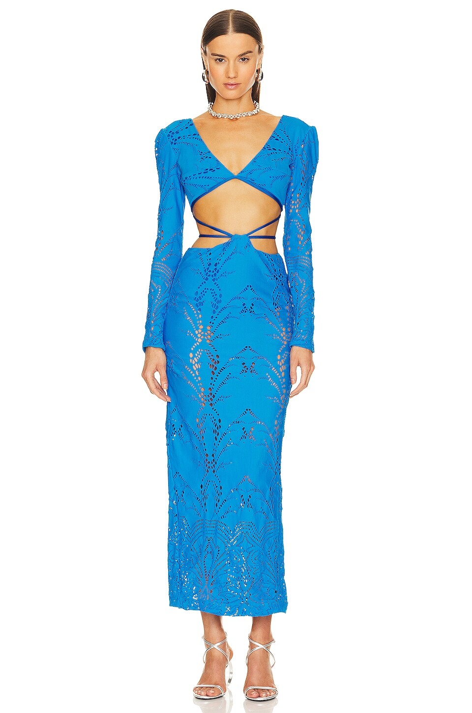 

Платье макси PatBO Stretch Lace, цвет Cobalt
