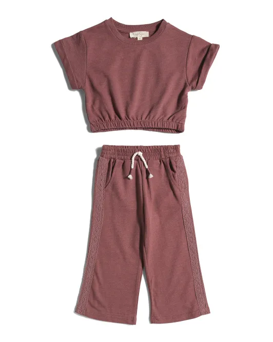 

Комплект из топа и штанов для маленьких девочек из 2 предметов Jessica Simpson, цвет Plum