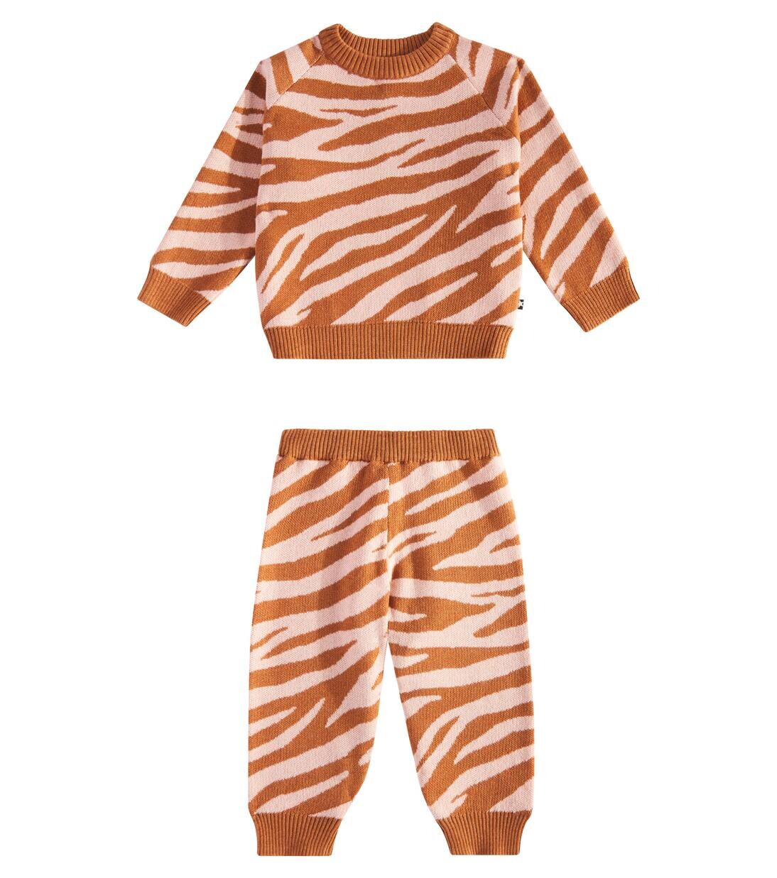 

Комплект из свитера и брюк Baby Gilby and Sol Molo, цвет baby zebra knit