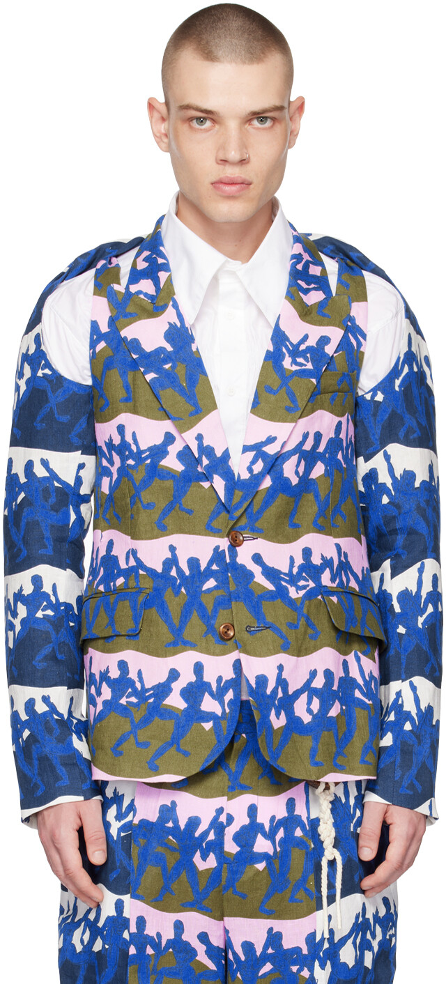 

Разноцветный перекрученный пиджак Charles Jeffrey LOVERBOY