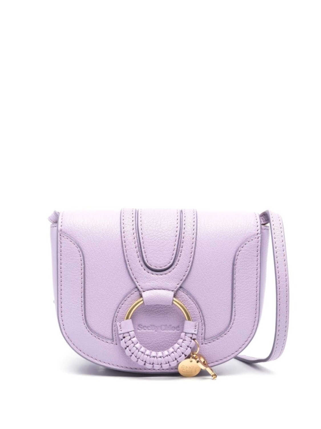 

See by Chloé logo-debossed leather mini bag, фиолетовый