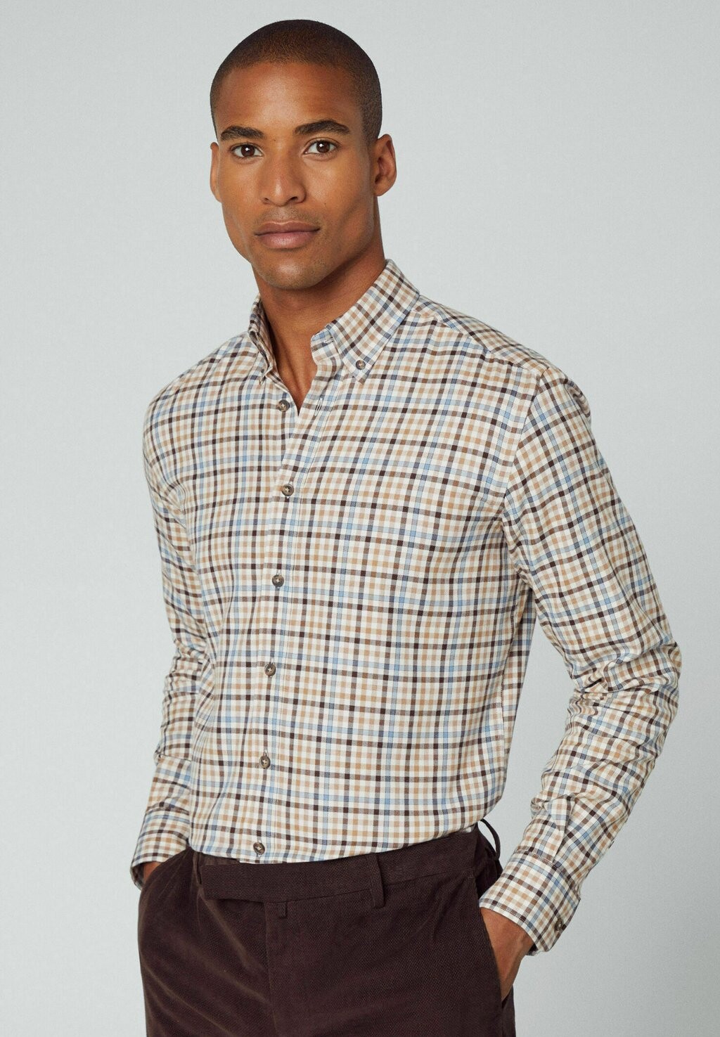 

Рубашка Col Gingham Hackett London, коричневый