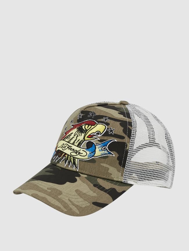 

Кепка с вышивкой Ed Hardy, хаки