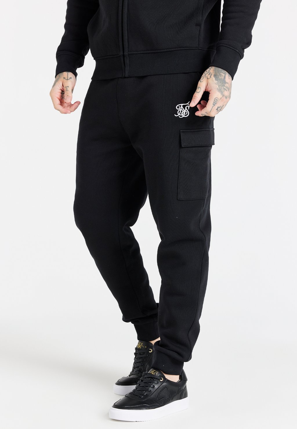Спортивные брюки Cargo Jogger SIKSILK, черный спортивные брюки essential siksilk черный