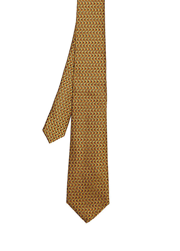 

Оранжевый шелковый галстук Canali, черный