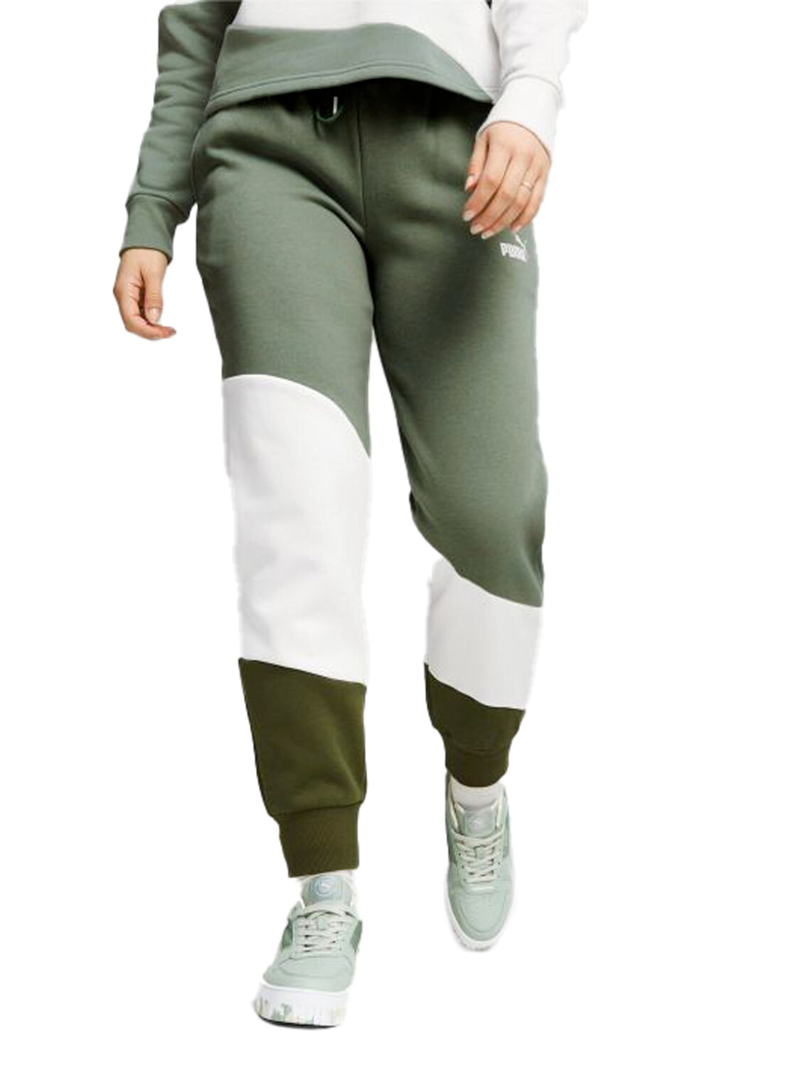 

Брюки Puma Power Cat ColorBlock, зеленый/белый