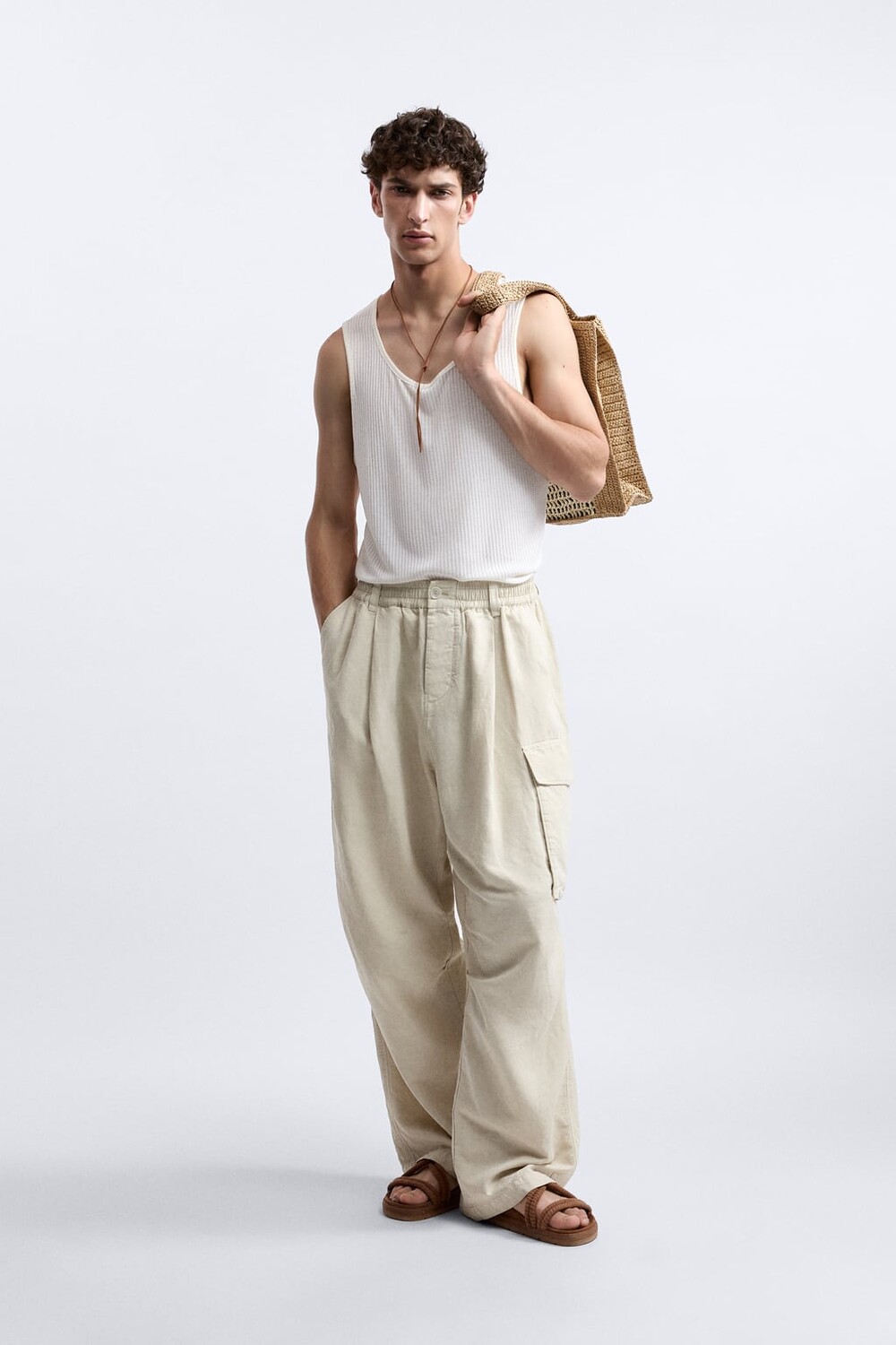 

Сумка из мягкого плея ZARA, экру