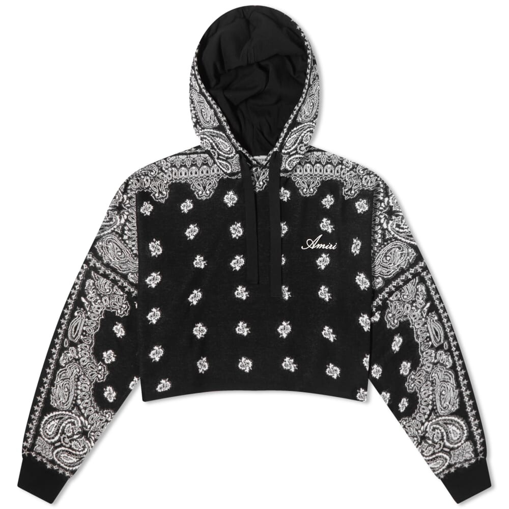 

Вязаное худи с узором бандана AMIRI, черный