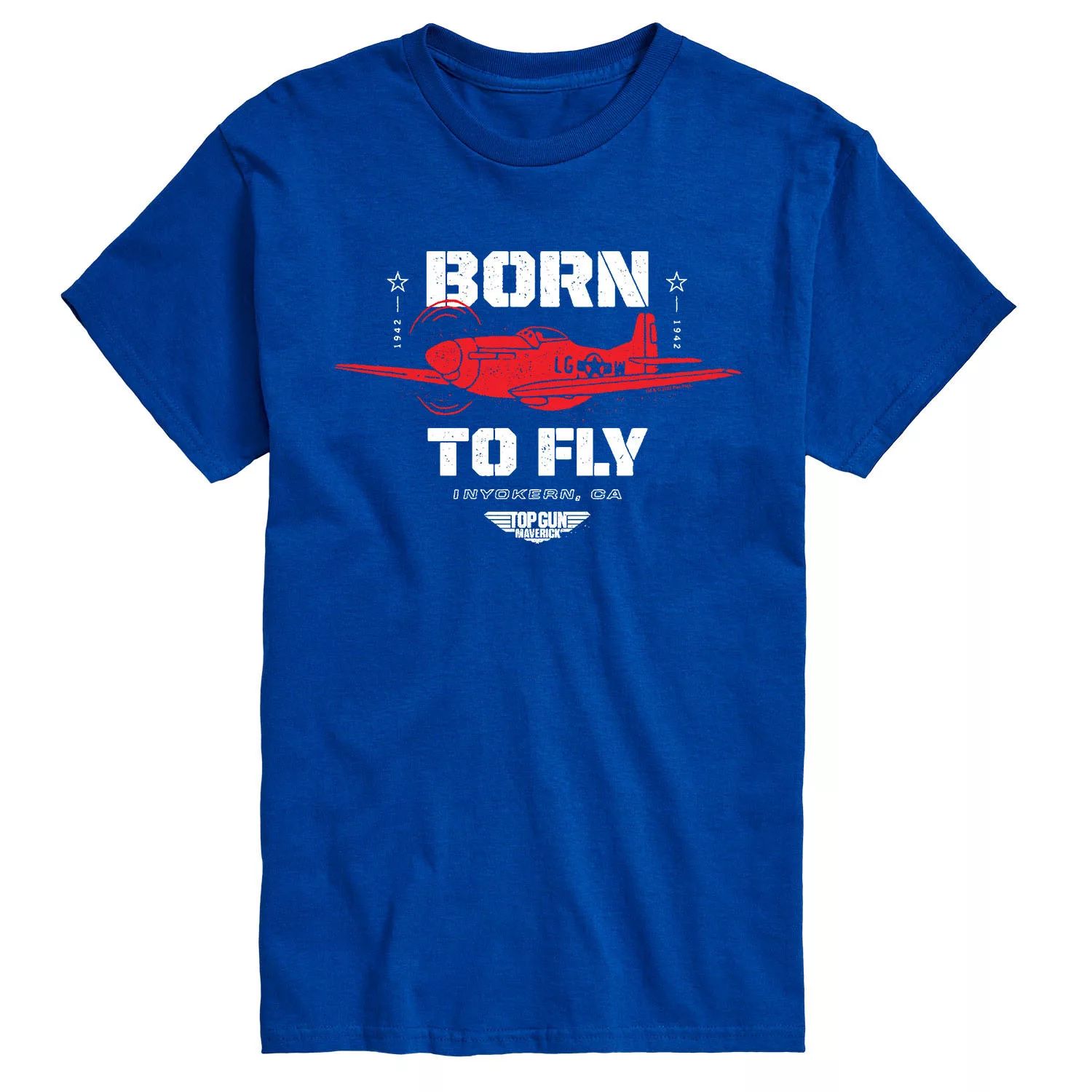 Big & Tall Top Gun Maverick, рожденный летать Licensed Character, синий