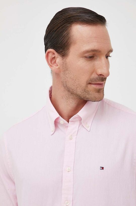 

Хлопковая рубашка Tommy Hilfiger, розовый