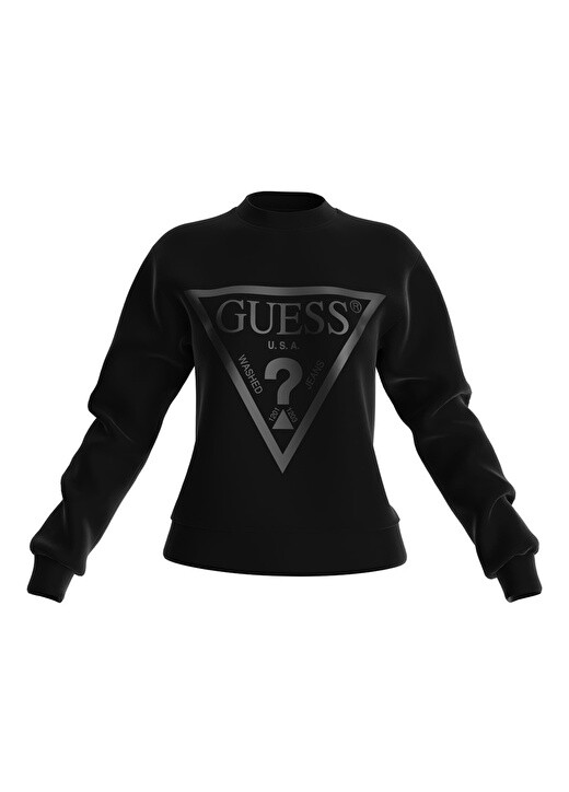 

Черная женская толстовка с круглым вырезом Guess, Черный