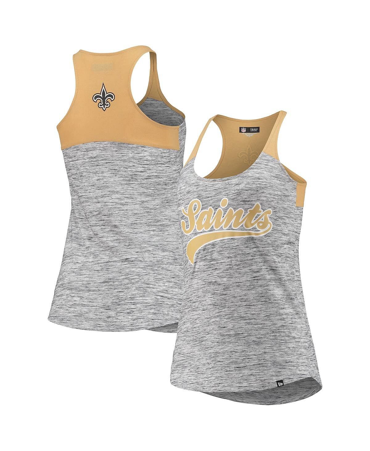 

Женская золотисто-черная майка New Orleans Saints Space Dye Racerback New Era