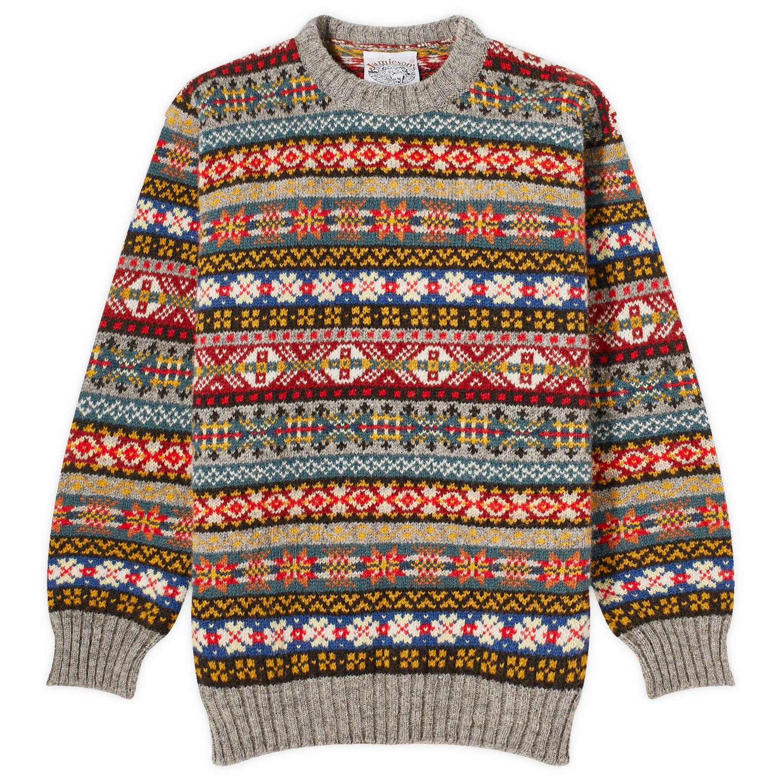 

Свитер Jamieson'S Of Shetland Fair Isle Crew Knit, цвет Steel Grey