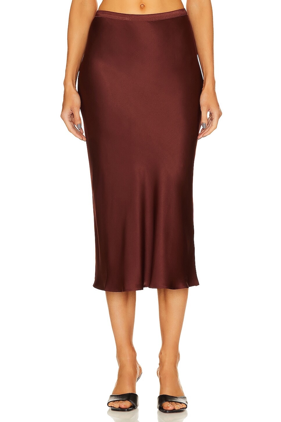 

Юбка ANINE BING Bar Silk, цвет Dark Cherry