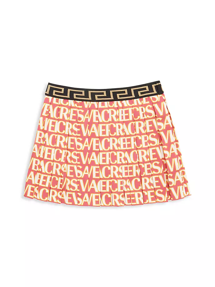

Плиссированная юбка с принтом Versace для маленьких девочек и девочек Versace, цвет pink gold
