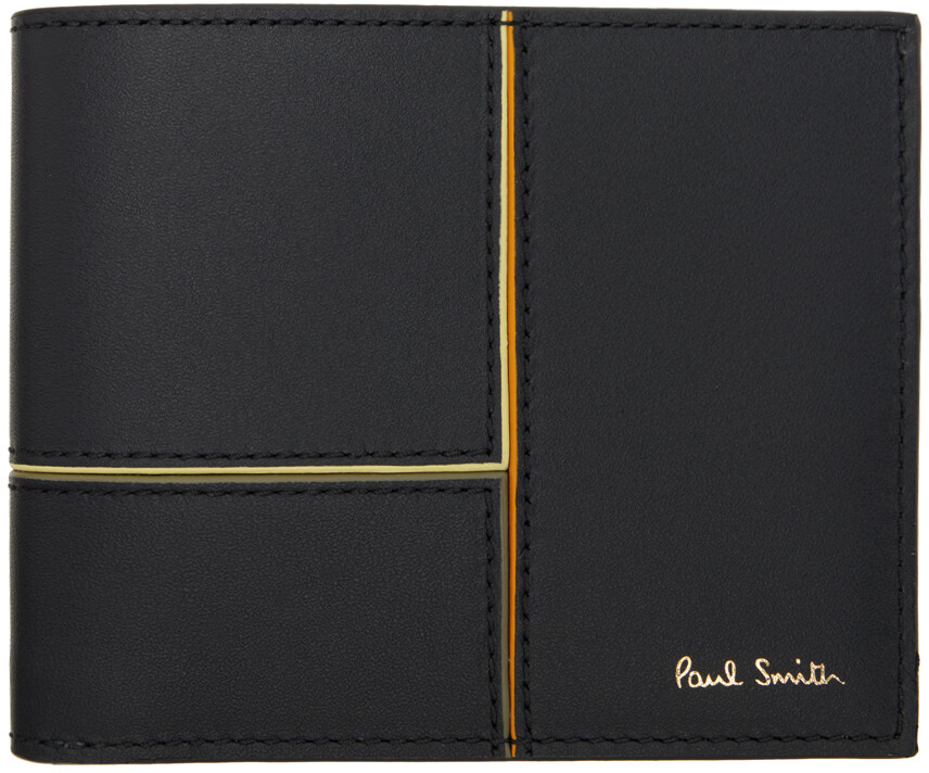 

Черный кожаный кошелек со вставками Paul Smith
