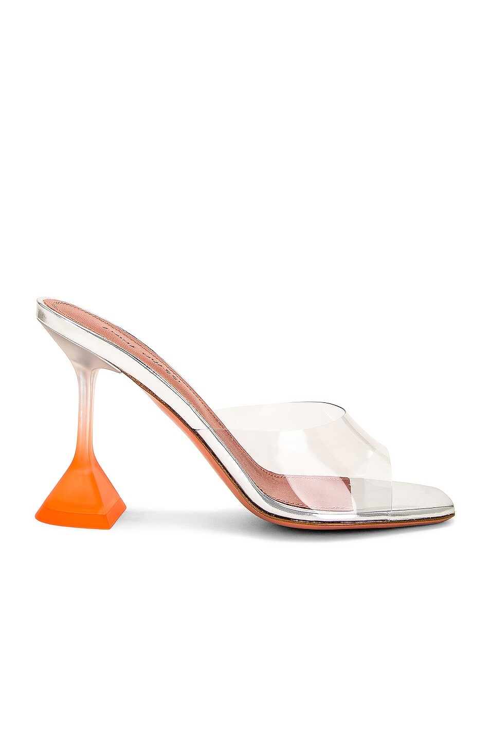 

Туфли Amina Muaddi Lupita Glass Slipper, цвет Transparent & Orange Ombre