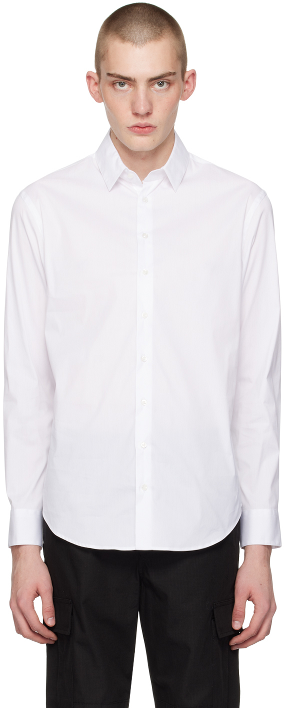 Белая узкая рубашка Giorgio Armani