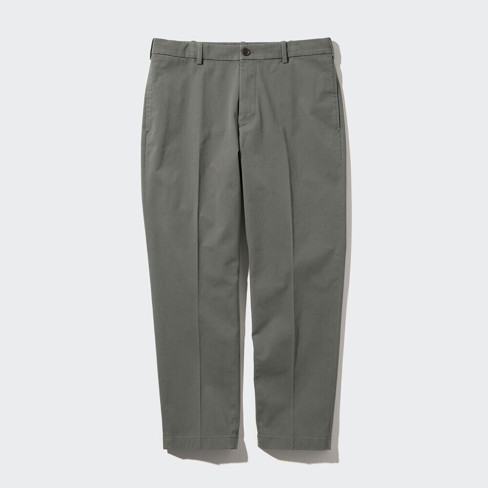 

Брюки Uniqlo Nine-Point эластичные хлопковые, темно-зеленый