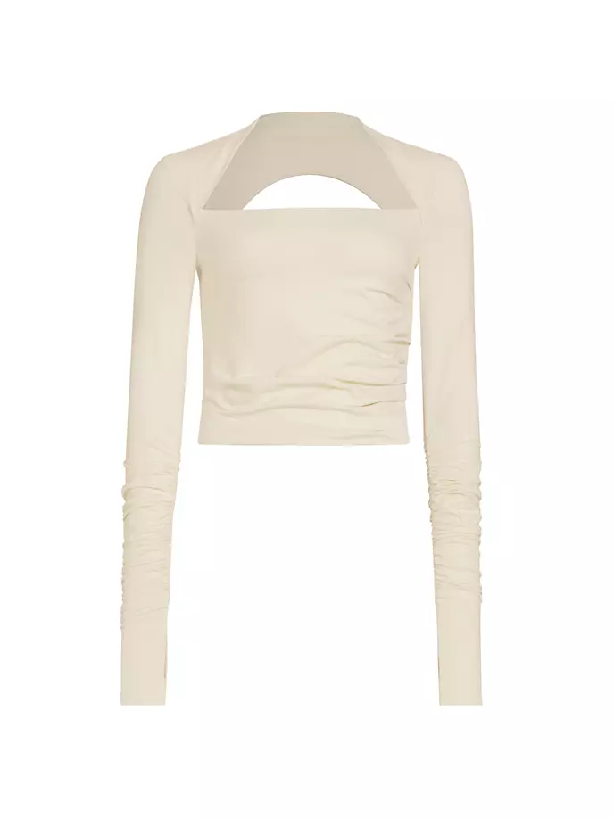 

Топ с вырезами и плечами Helmut Lang, цвет bone