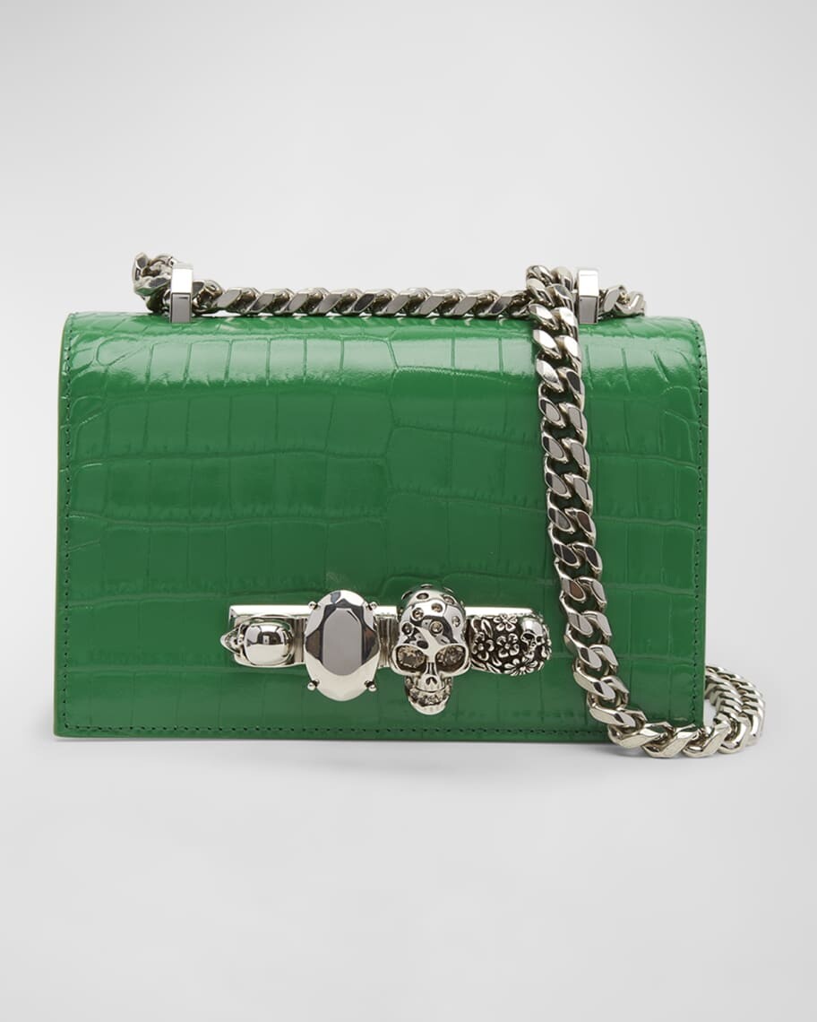 

Сумка через плечо Mini Skull Jewel с тиснением под крокодила Alexander McQueen