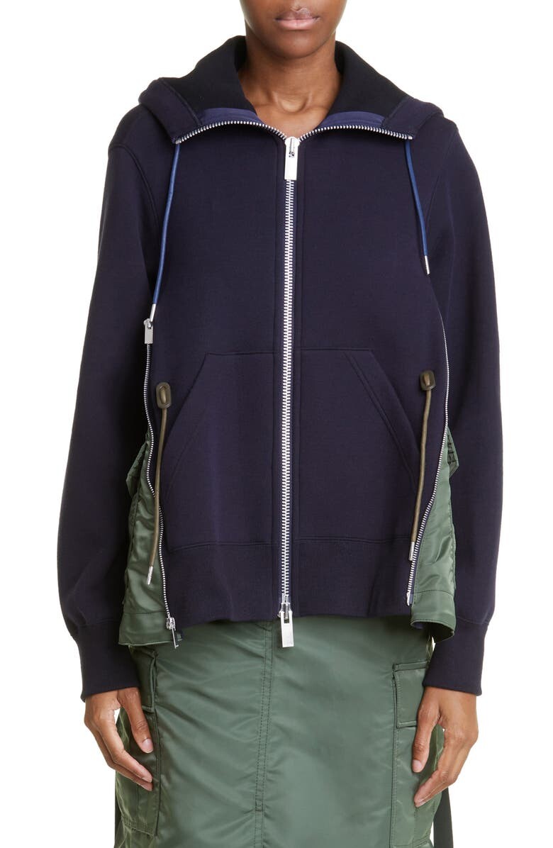 

Худи из губки с боковыми вставками MA-1 SACAI