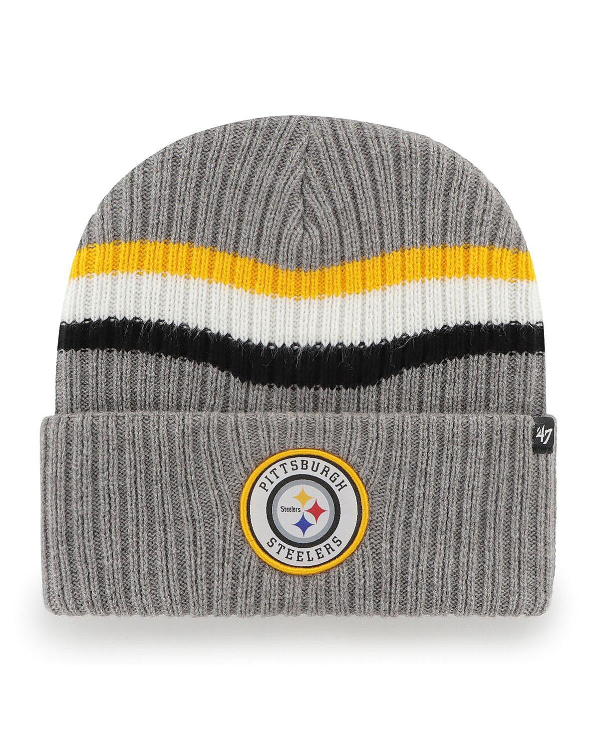 Мужская серая вязаная шапка Pittsburgh Steelers Highline с манжетами '47 Brand мужская серая вязаная шапка chicago bears highline с манжетами 47 brand
