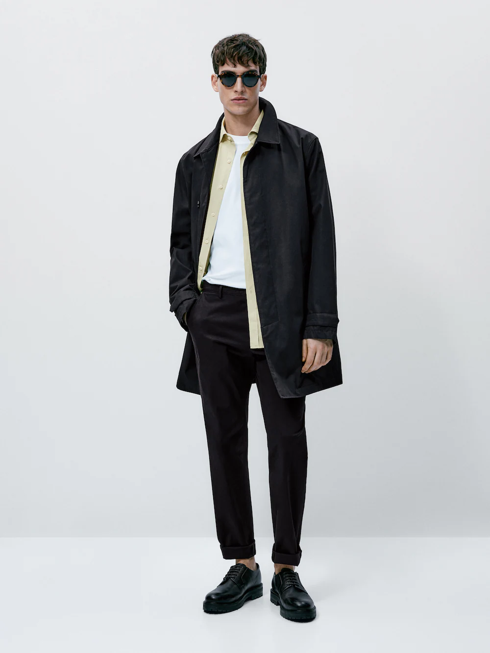 

Брюки из смешанного хлопка обычного кроя Massimo Dutti, синий