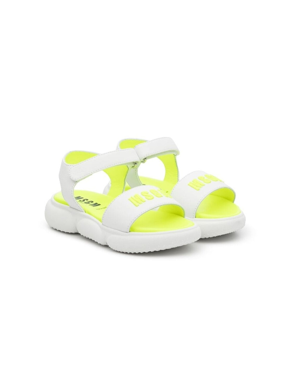 

MSGM Kids сандалии на липучках с логотипом, желтый