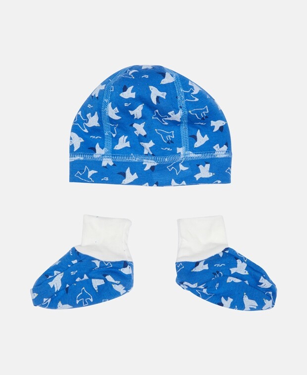 

Комплект шапка и носки Petit Bateau, цвет Royal Blue