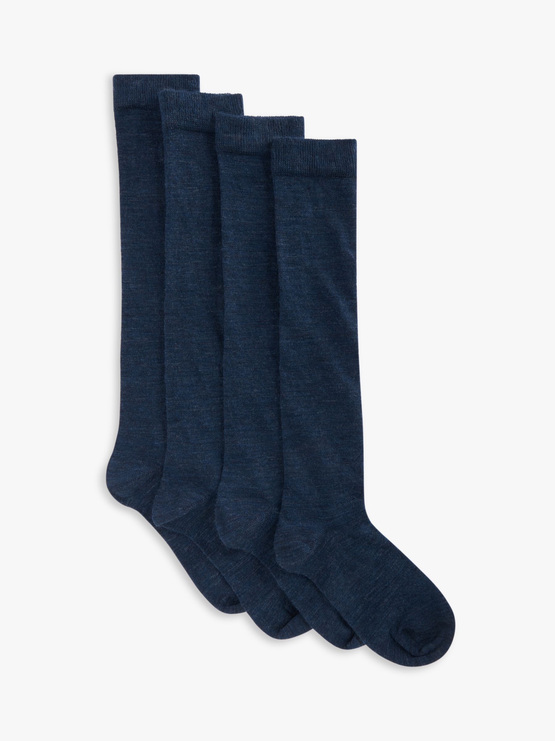 Носки до колена из смеси мериносовой шерсти John Lewis, темно-синий