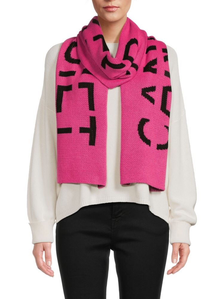 

Жаккардовый вязаный шарф Noize, цвет Pink Black