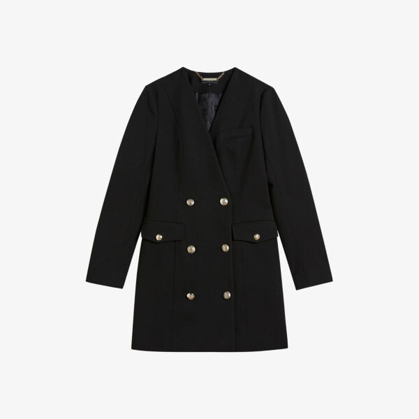 

Двубортное платье-смокинг Calihad мини из эластичной ткани Ted Baker, черный