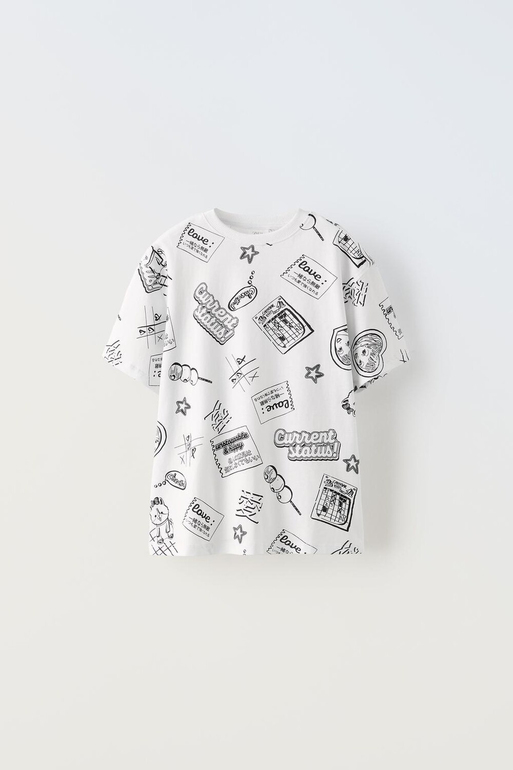 

Футболка с принтом ZARA, белый