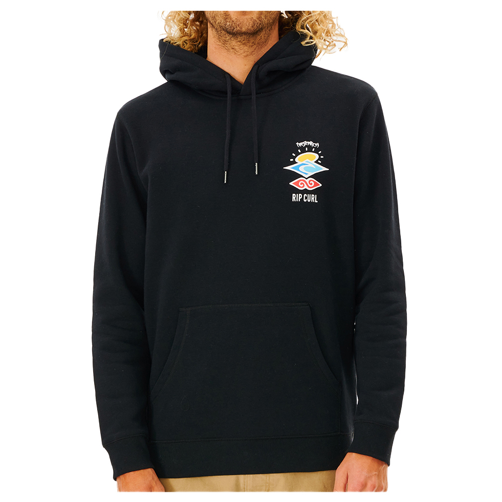 Толстовка с капюшоном Rip Curl Search Icon Hood, черный худи rip curl search icon pullover hoodie черный