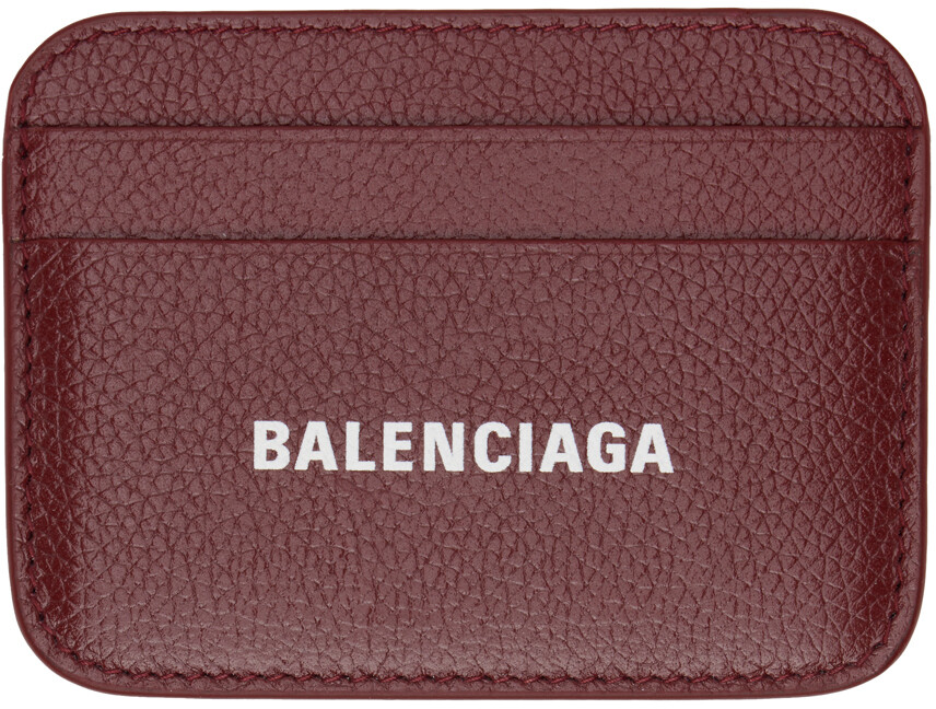 

Темно-красная визитница с принтом Balenciaga