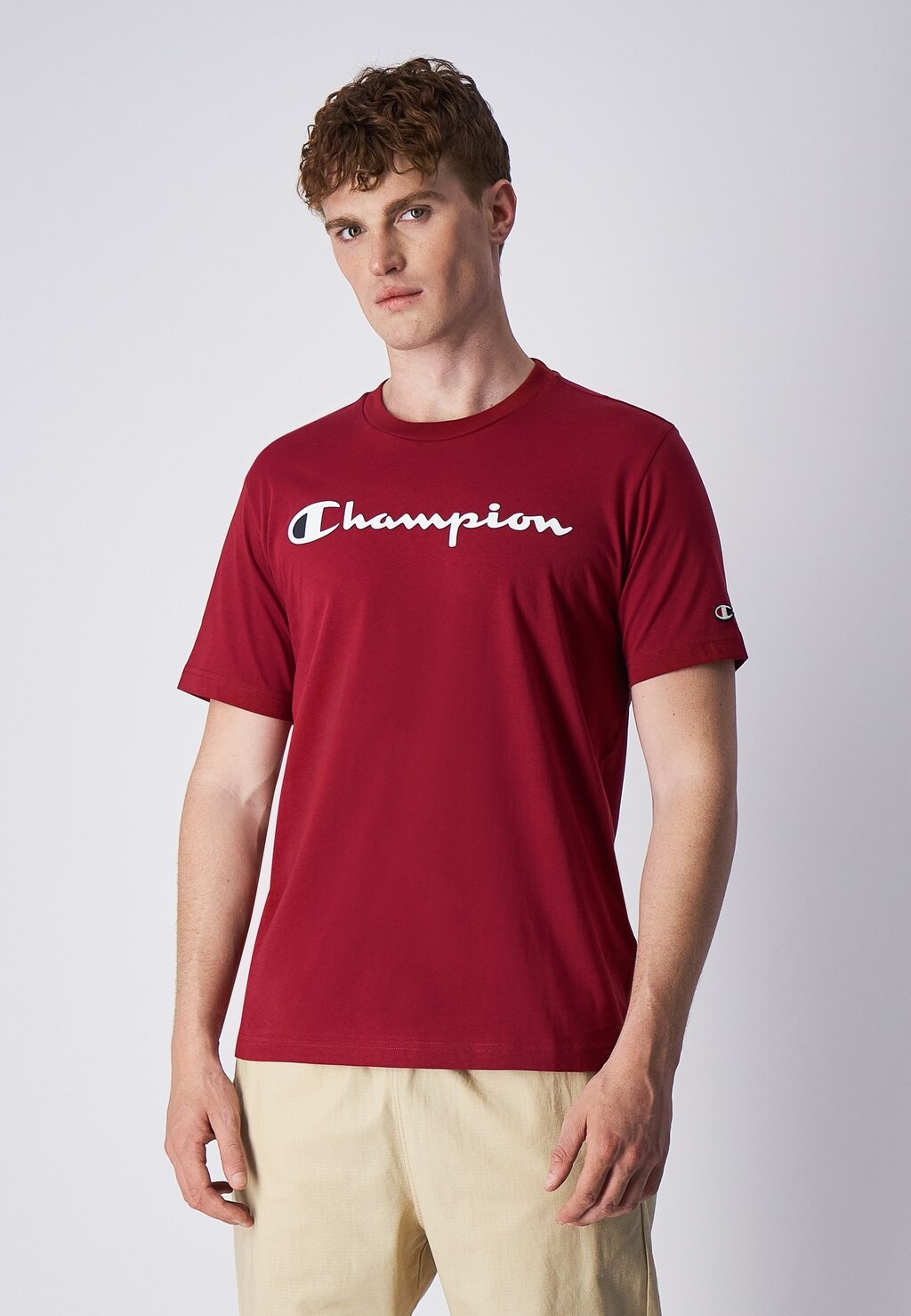 

Футболка с принтом Champion, темно-красный