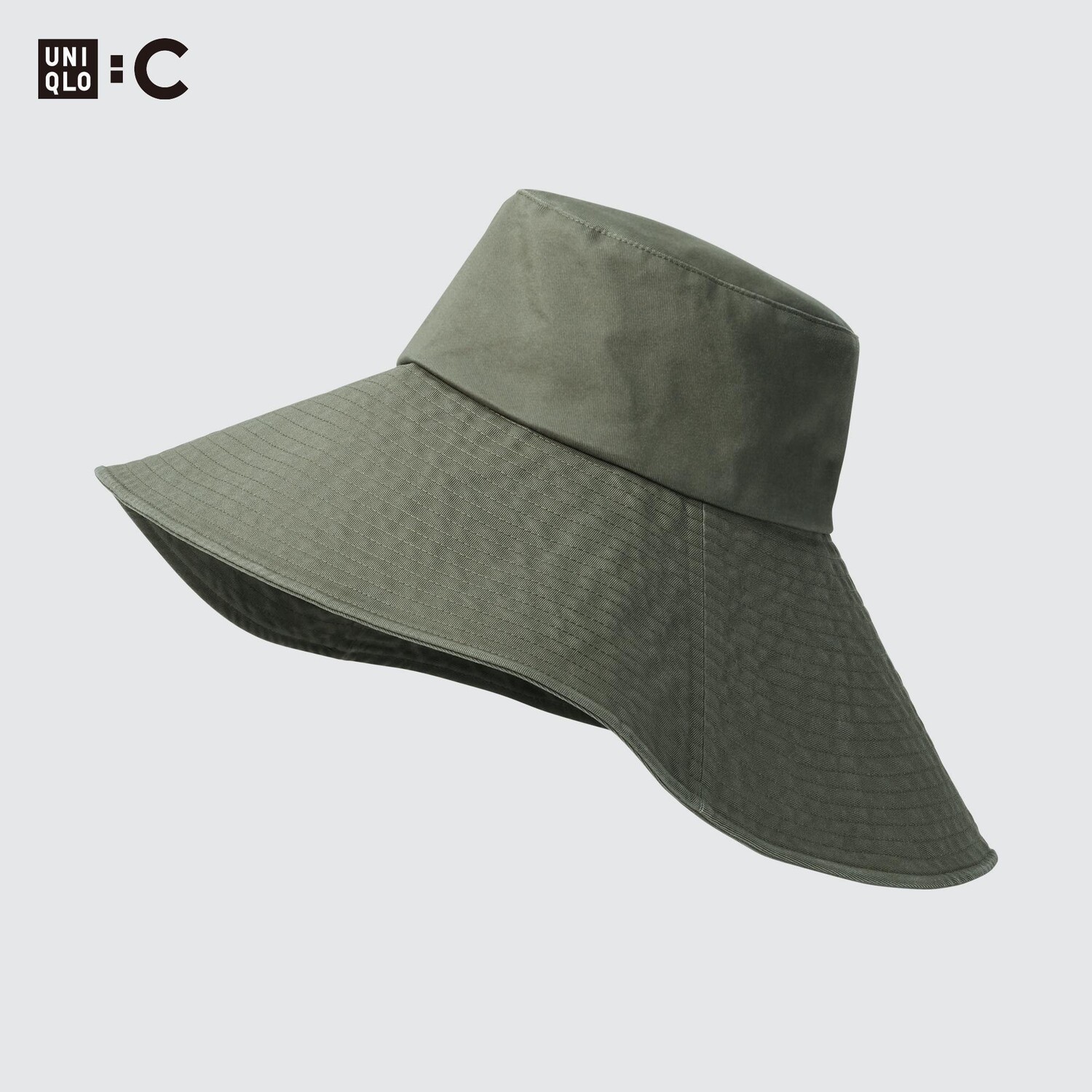 

Панама Uniqlo женская с широкими полями, оливковый