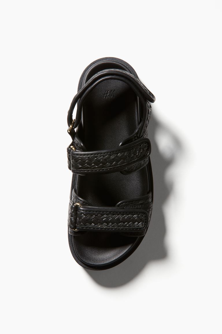 Сандалии с плетеными ремешками H&M, черный босоножки la redoute с ремешками 39 черный